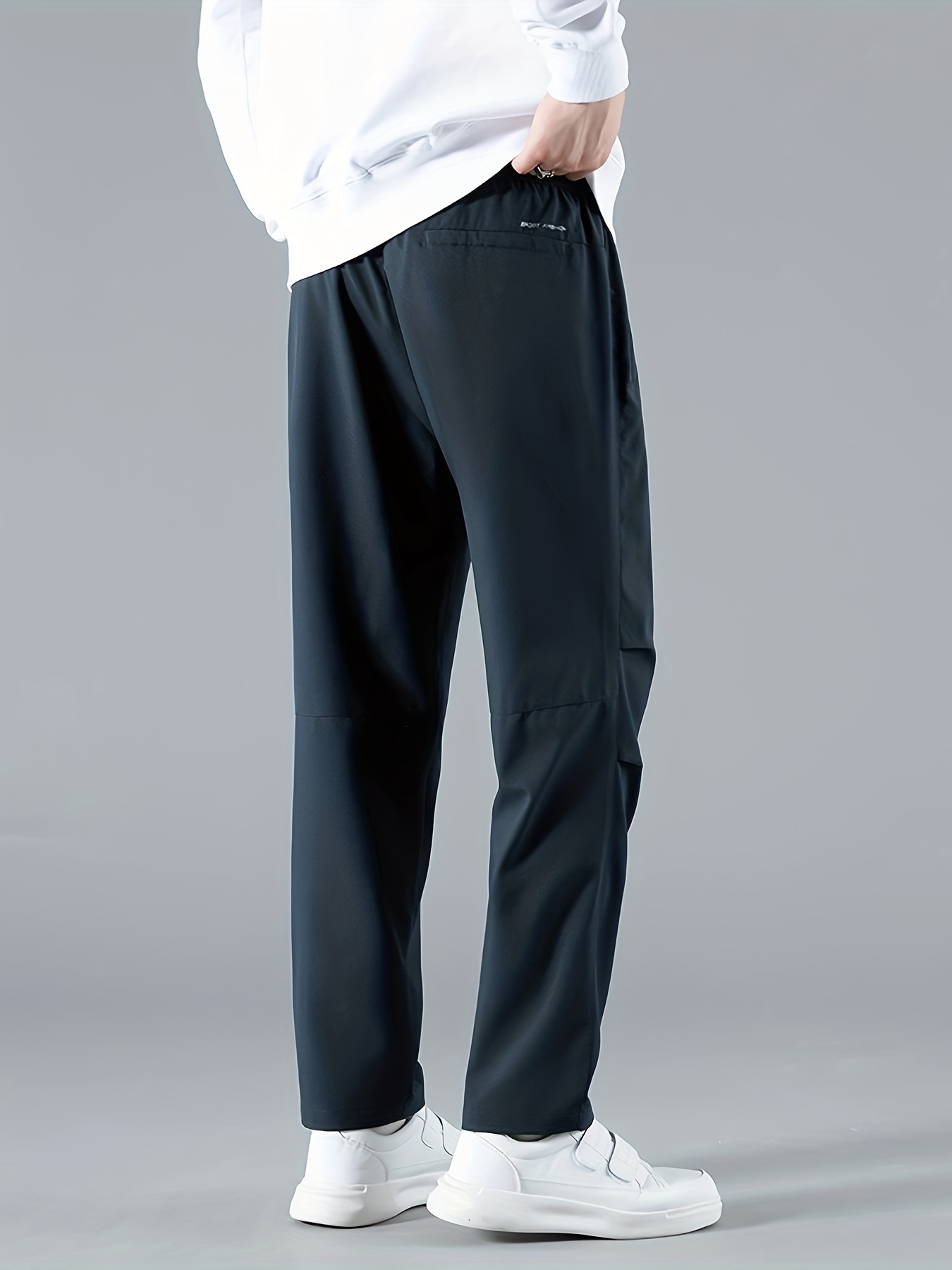 Solid Sweat Pants - Classic Regular Fit, Cuffed Hem, Straight Leg, Adjustable Drawstring Waistband, Zippered Pockets - Perfect for Casual, Chic, Sports, and All Seasons Wear