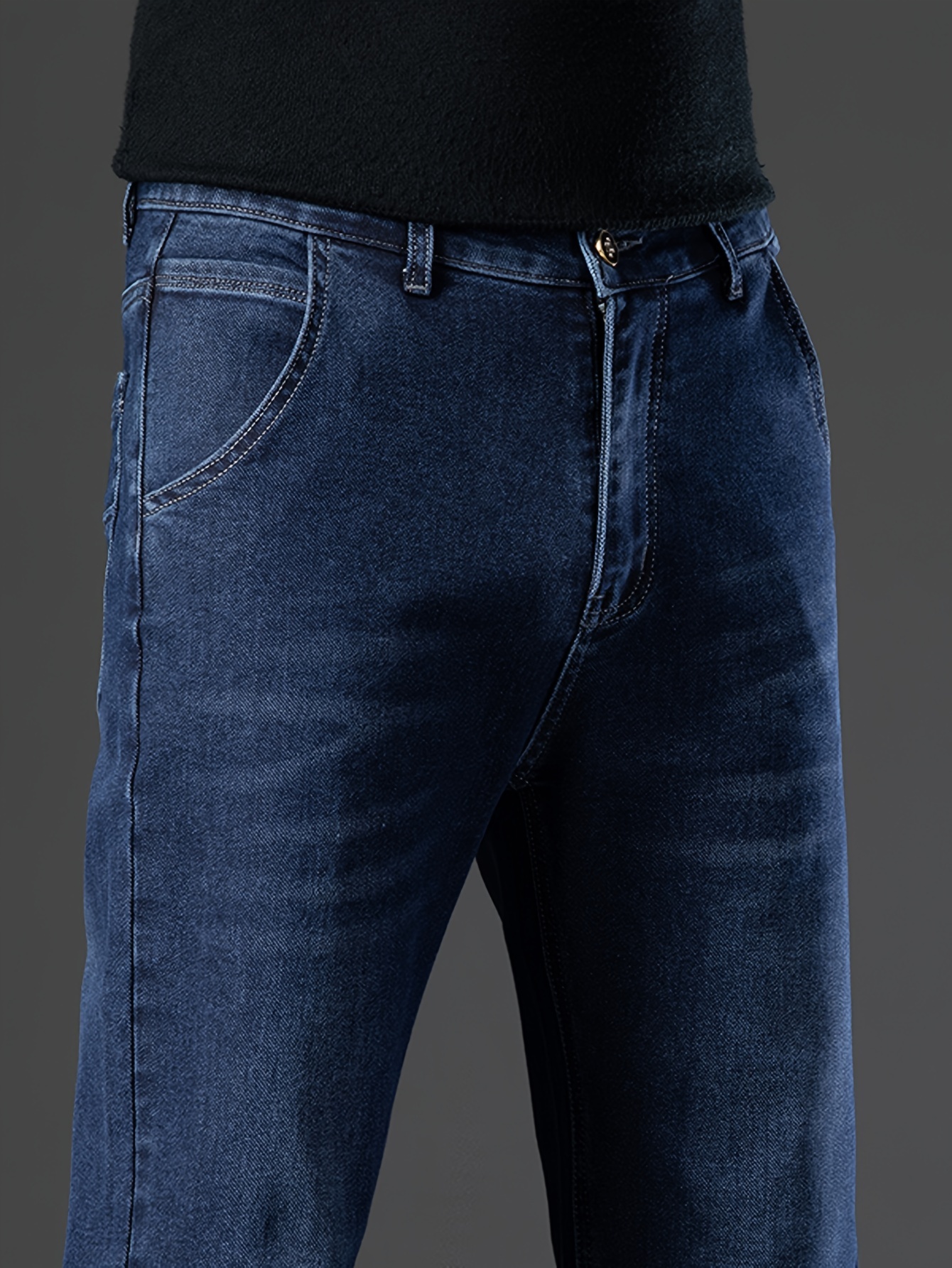 Mens Classic Jeans - Ultra-Comfortable Loose Fit, Classic Straight Leg Design, High-Quality Casual Denim for Relaxed Everyday Wear, Perfect for Casual Outings or Office Use