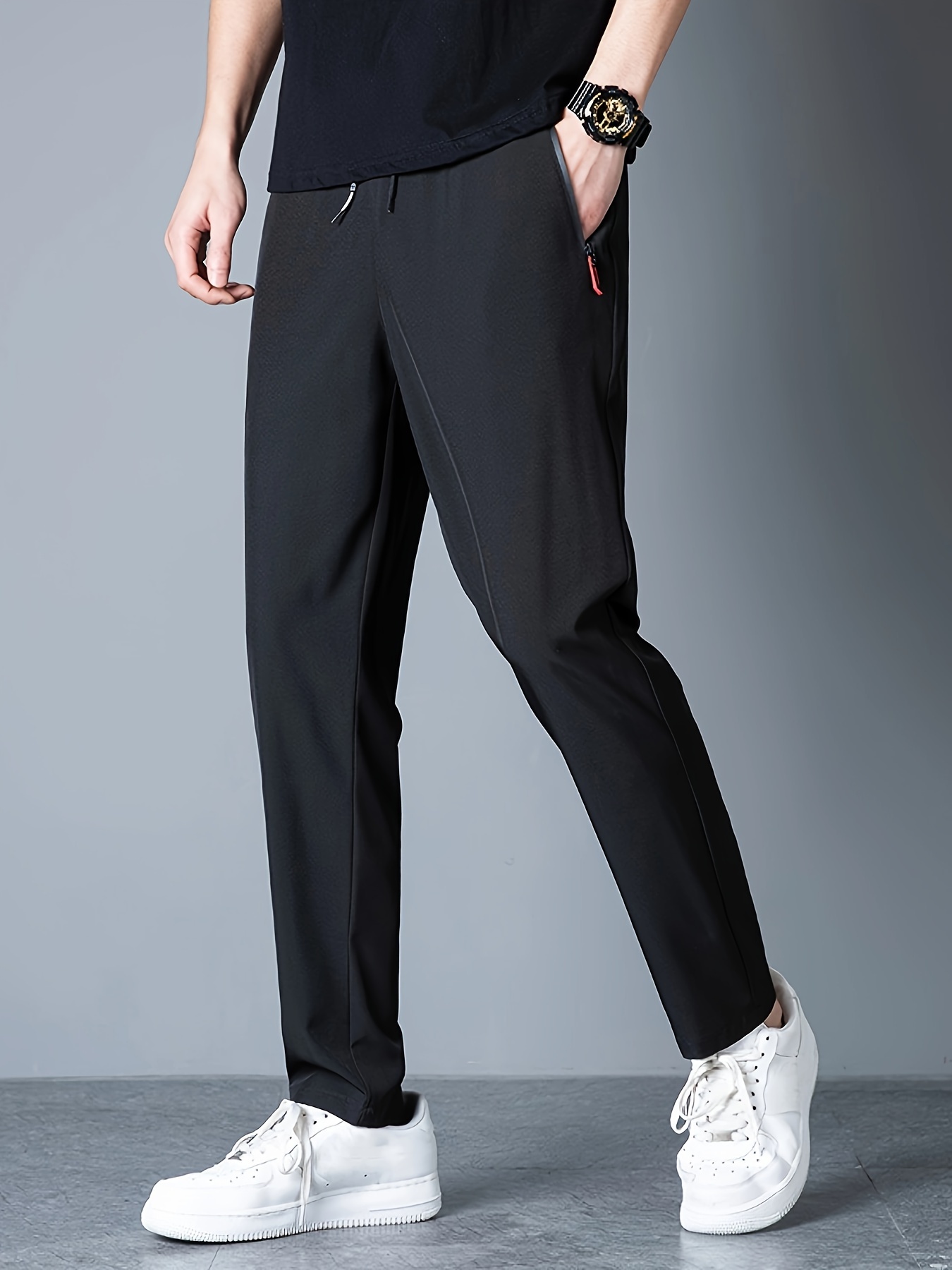 Mens Ultra-thin Quick Dry Joggers - Super Lightweight & Breathable - Adjustable Drawstring Waist - Ideal for Summer Spring Gym Fitness & Outdoor Training