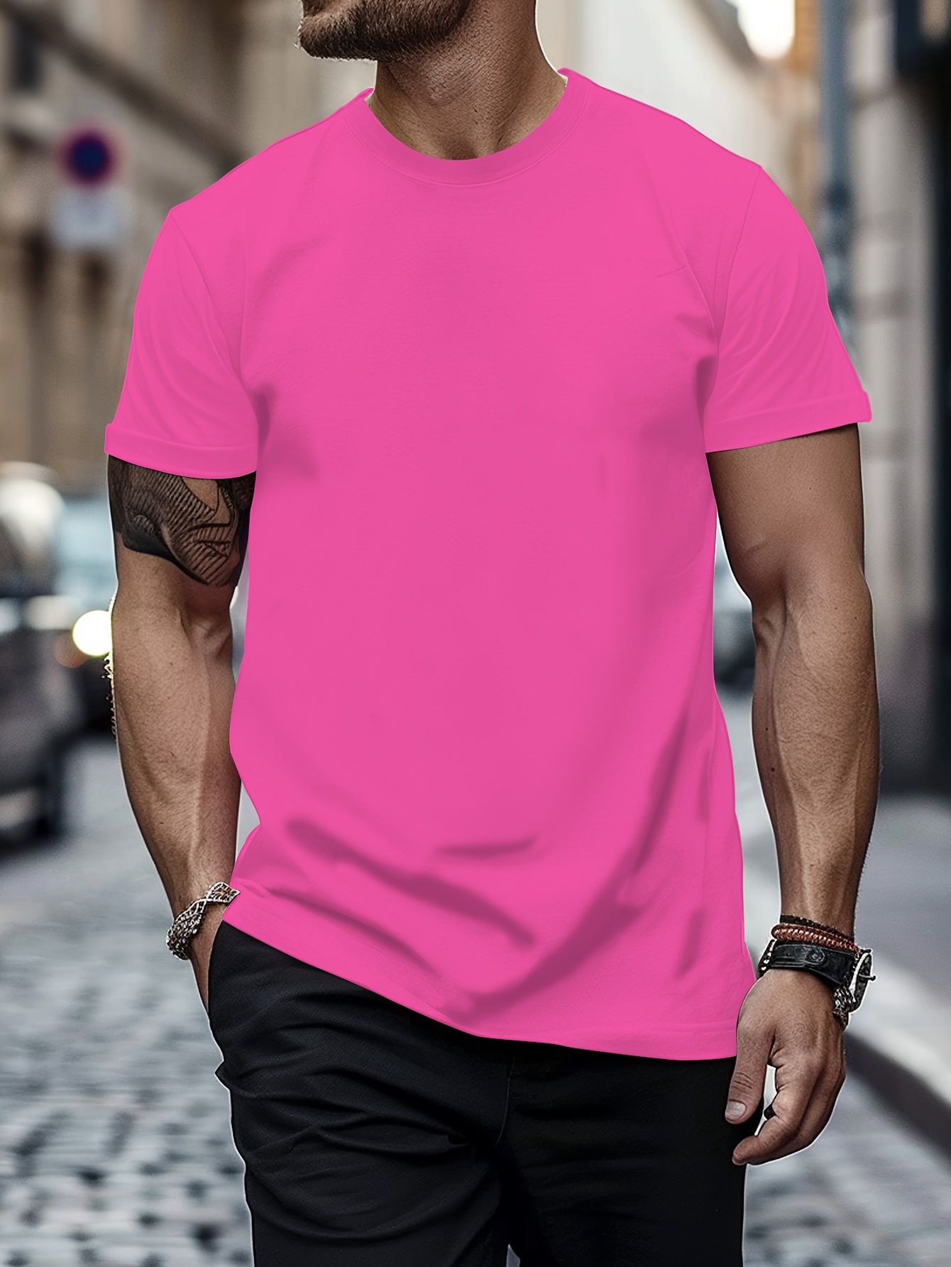 Premium Mens Slim Fit T-Shirt - Lightweight & Breathable for Summer Casual - Stylish Daily Wear, Comfortable & Versatile - Fashionable Choice