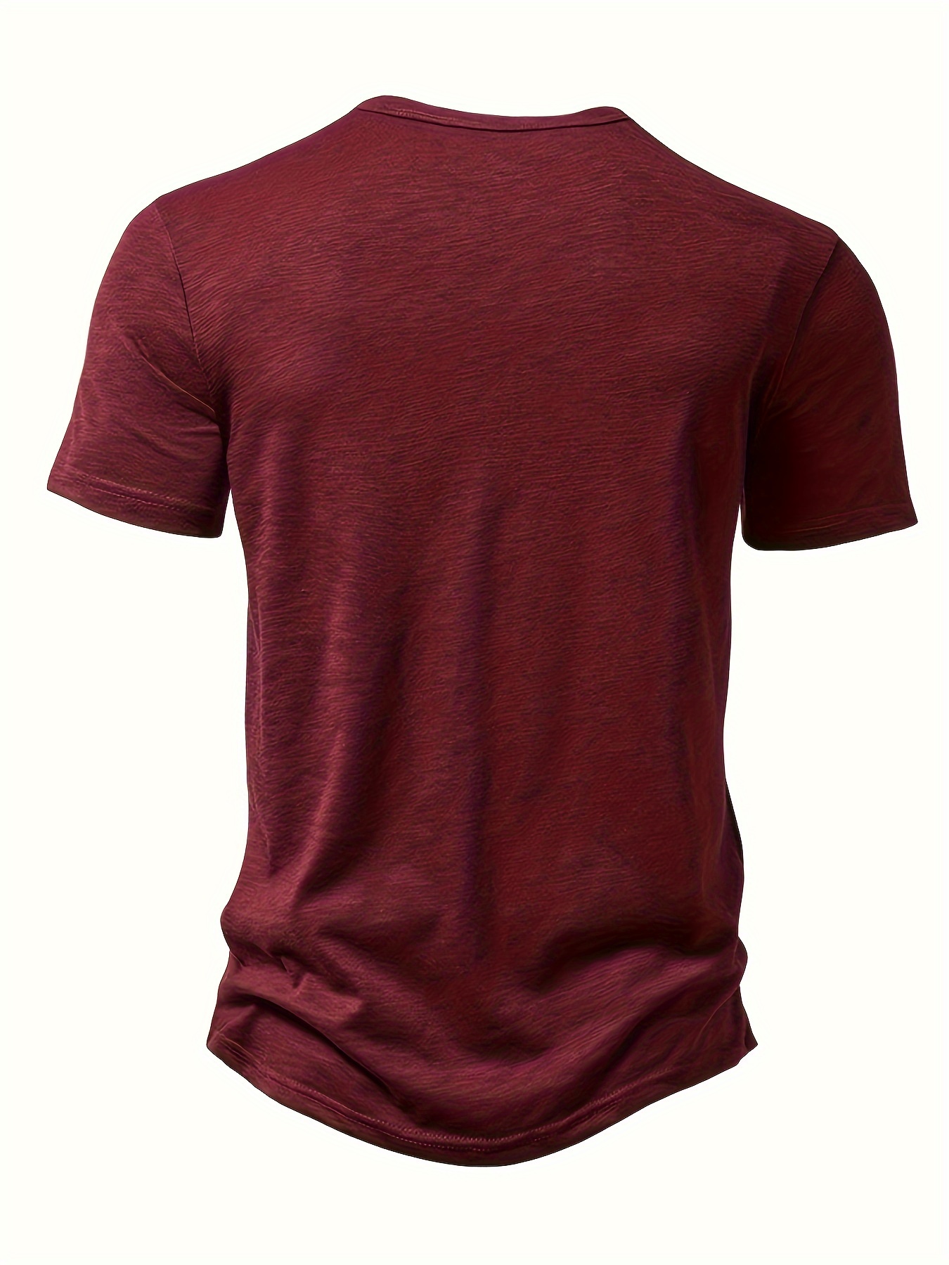 Mens Fashion-Forward Henley T-shirt - Vibrant Solid Color, Short Sleeve Button-Up, Breathable Crew Neck - Perfect Summer Wear for Outdoor Adventures - Stylish Daily Essential