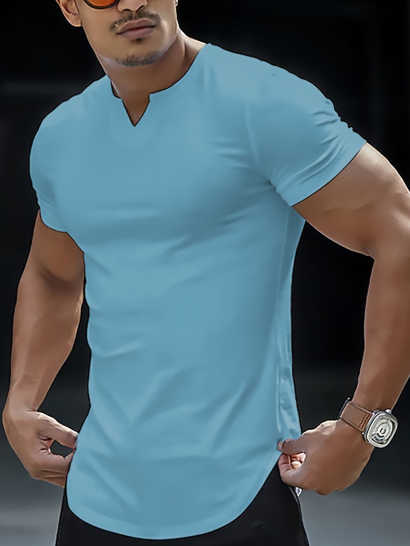 Summer-Ready Stylish Men's V-Neck T-shirt - Comfortable, Breathable Fabric, Easy-Care & Durable