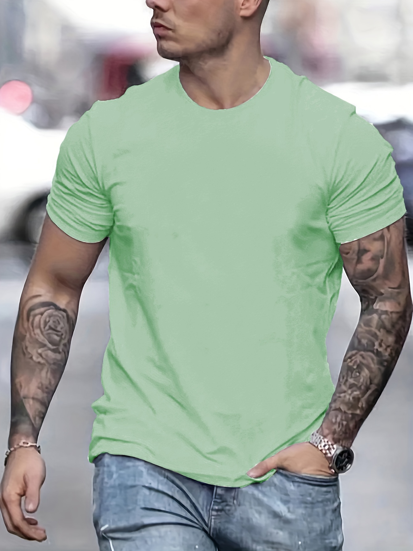 100% Soft Cotton Mens T-Shirt - Premium Short Sleeve Crew Neck Tee for Outdoor Adventures & Casual Style