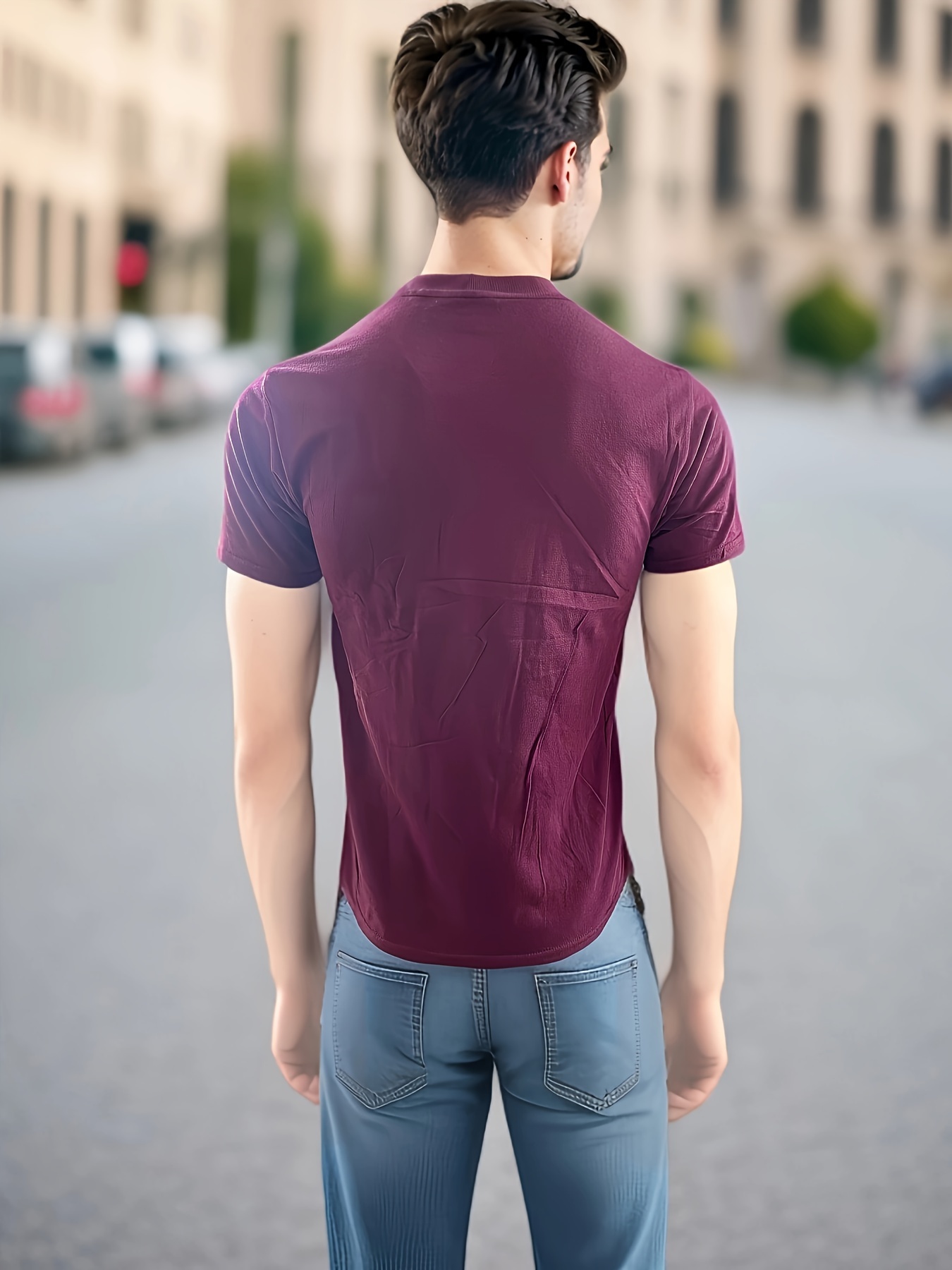 Mens Crew Neck T-shirt - Vibrant Solid Color, Classic Crew Neck, Breathable Short Sleeve, Ultra-Comfy, Slim Fit - Perfect for Hot Summer Days, Fitness, and Outdoor Activities