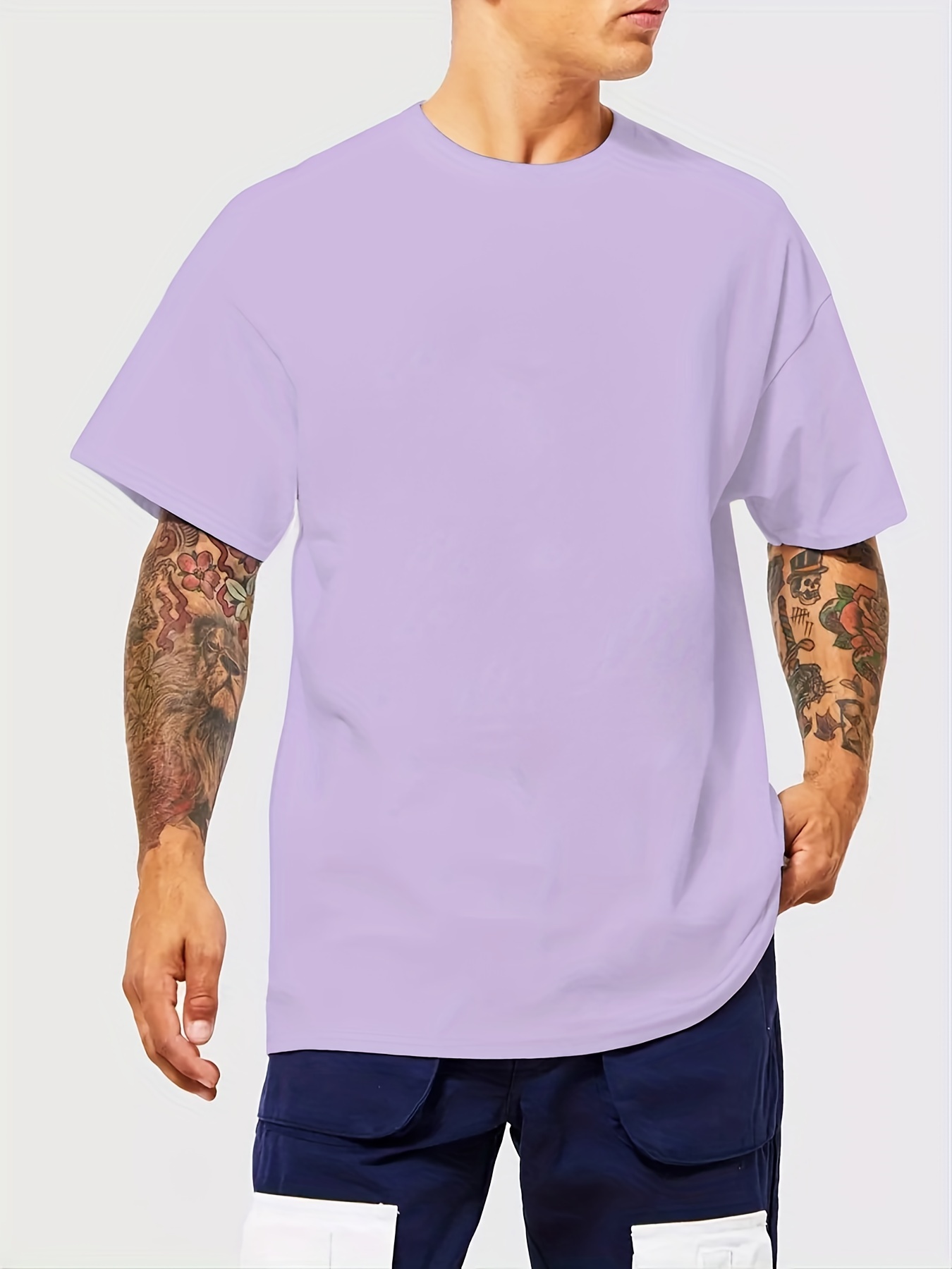 Summer-Ready Men's Tee: Stylish Crew Neck, Comfortable Stretch, Durable & Easy-Care