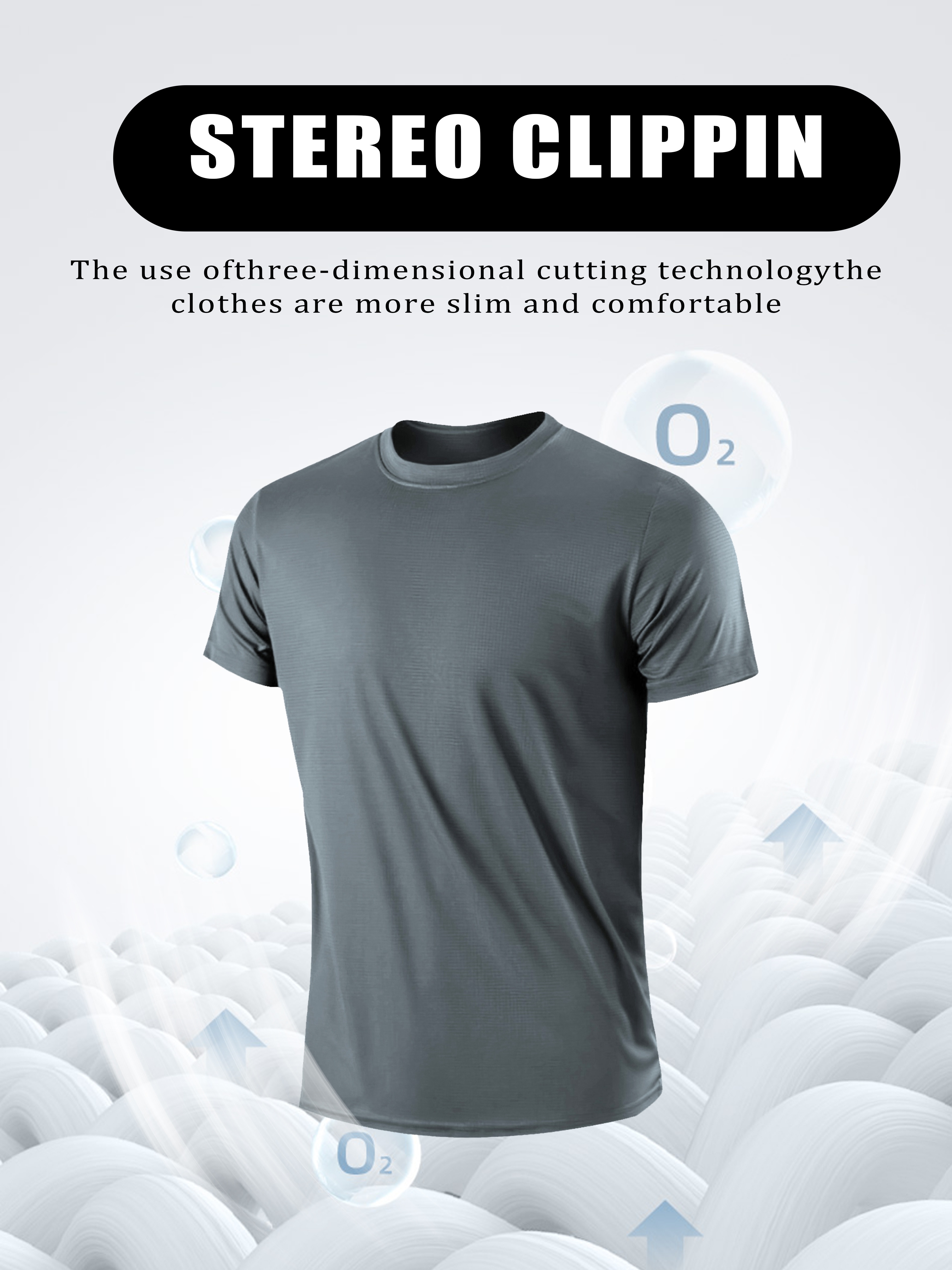 Mens Crew Neck Quick-Dry Athletic T-Shirt - Moisture-Wicking, Breathable, Slight Stretch, Regular Fit, Short Sleeve, Solid Color, Ideal for Training, Gym, Outdoor Sports, Summer Wear