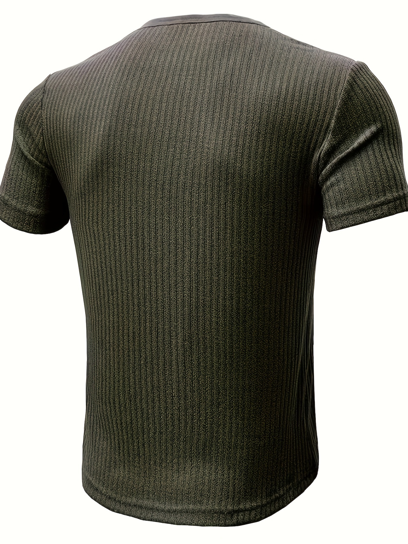 Mens Fashionable Solid Stripe Knit Henley Shirt - Breathable, Stylish & Versatile for Summer Leisure & Outdoor Fun