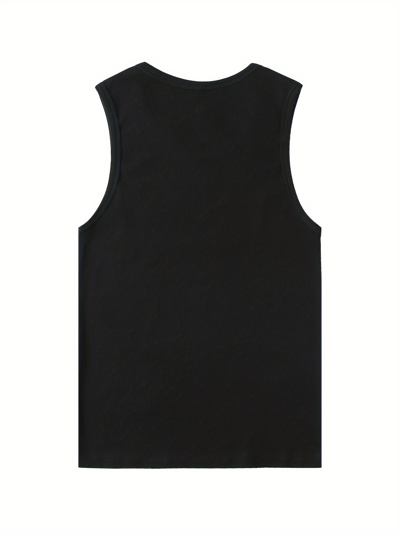 Men's Solid Tank Top, Casual Crew Neck Slim-fit Cotton Sleeveless Top, Men's Clothing For Summer Outdoor