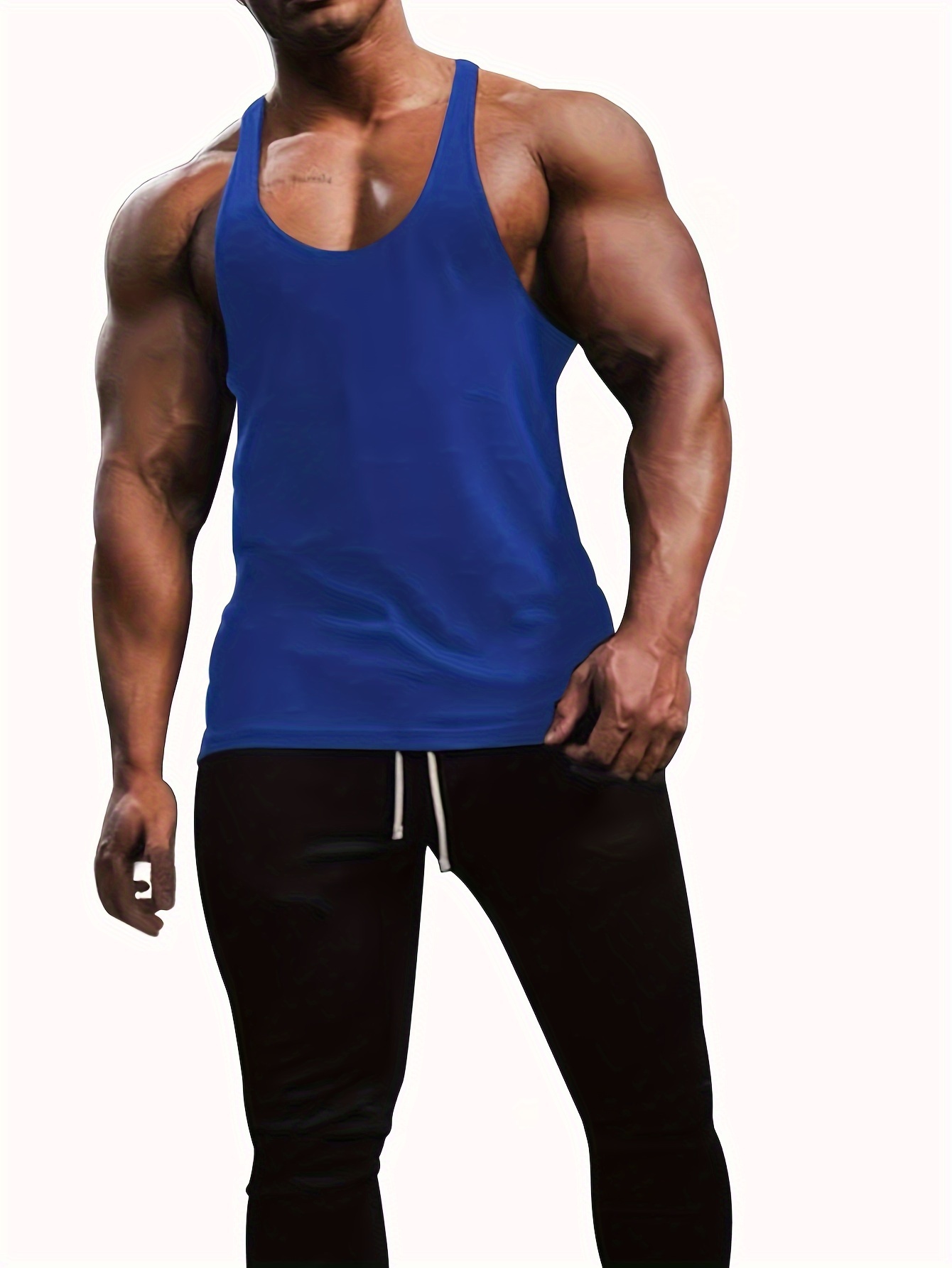 Summer Men's Quick Dry Moisture-Wicking Breathable Tank Tops, Athletic Gym Bodybuilding Sports Sleeveless Shirts, For Running Training, Men's Clothing