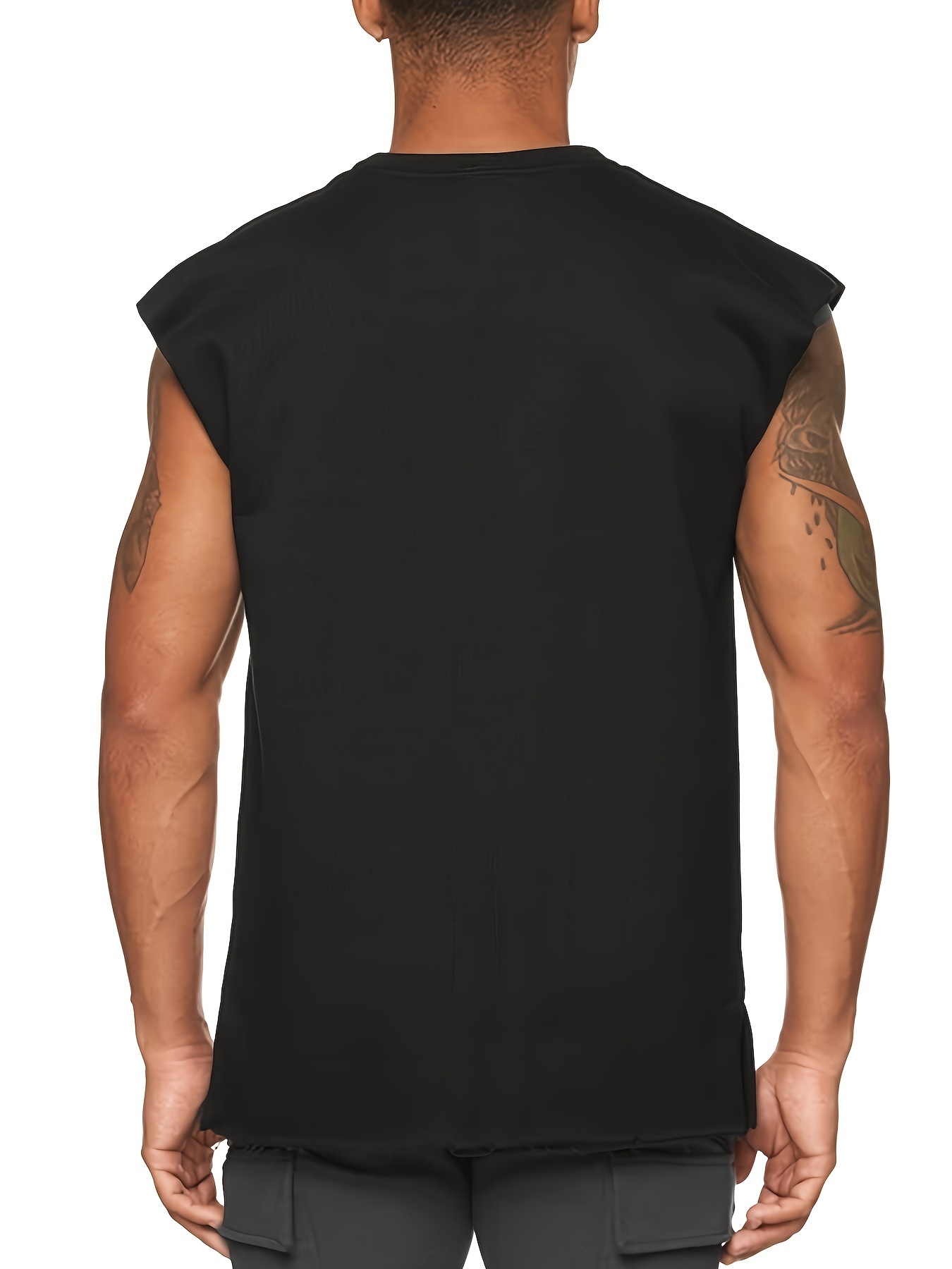 Summer Essentials: Sleek Stretch Men's Tank Top - Durable, Breathable Crew Neck for Daily Wear & Fitness