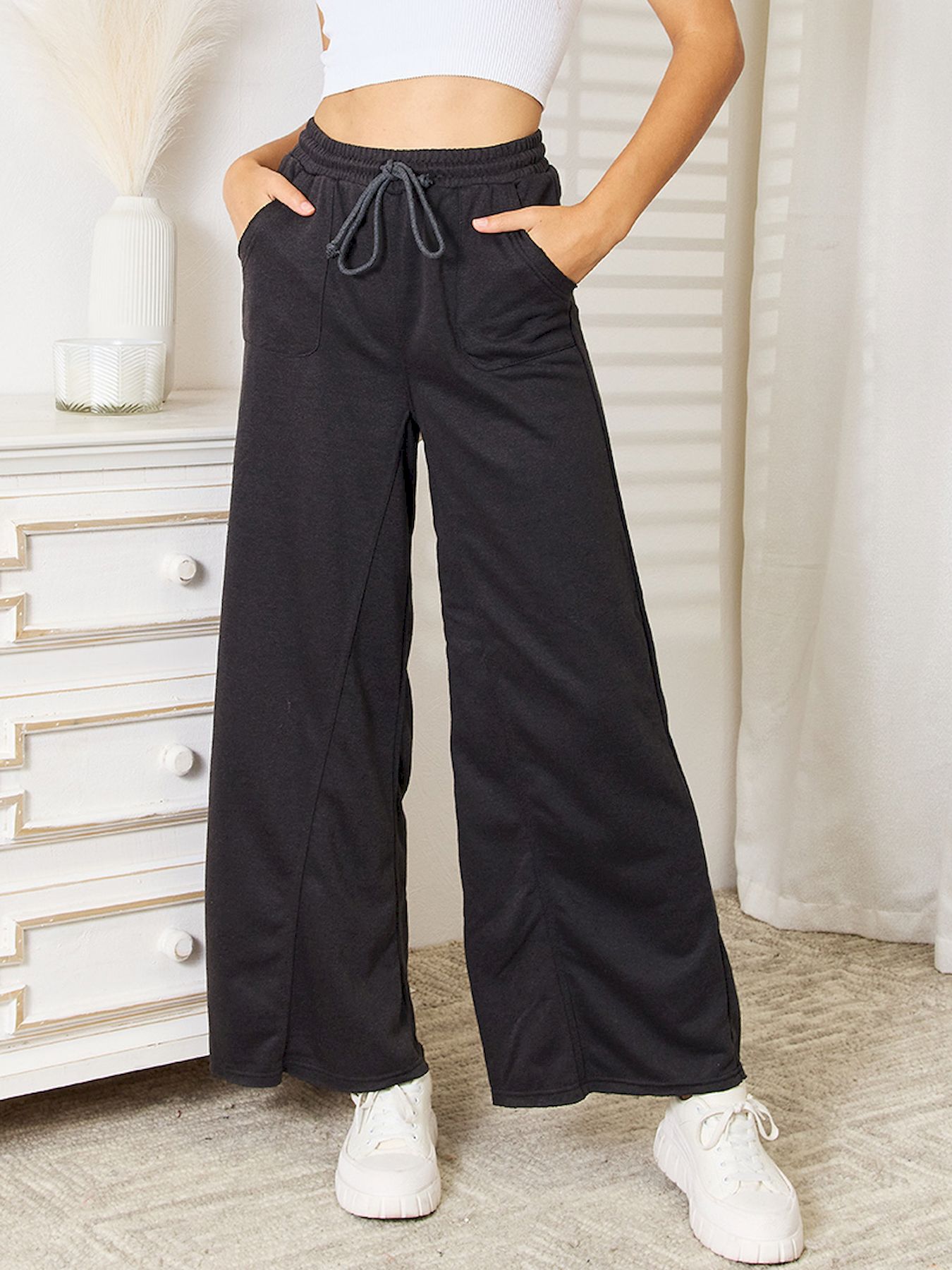 Wide Leg Pocketed Pants