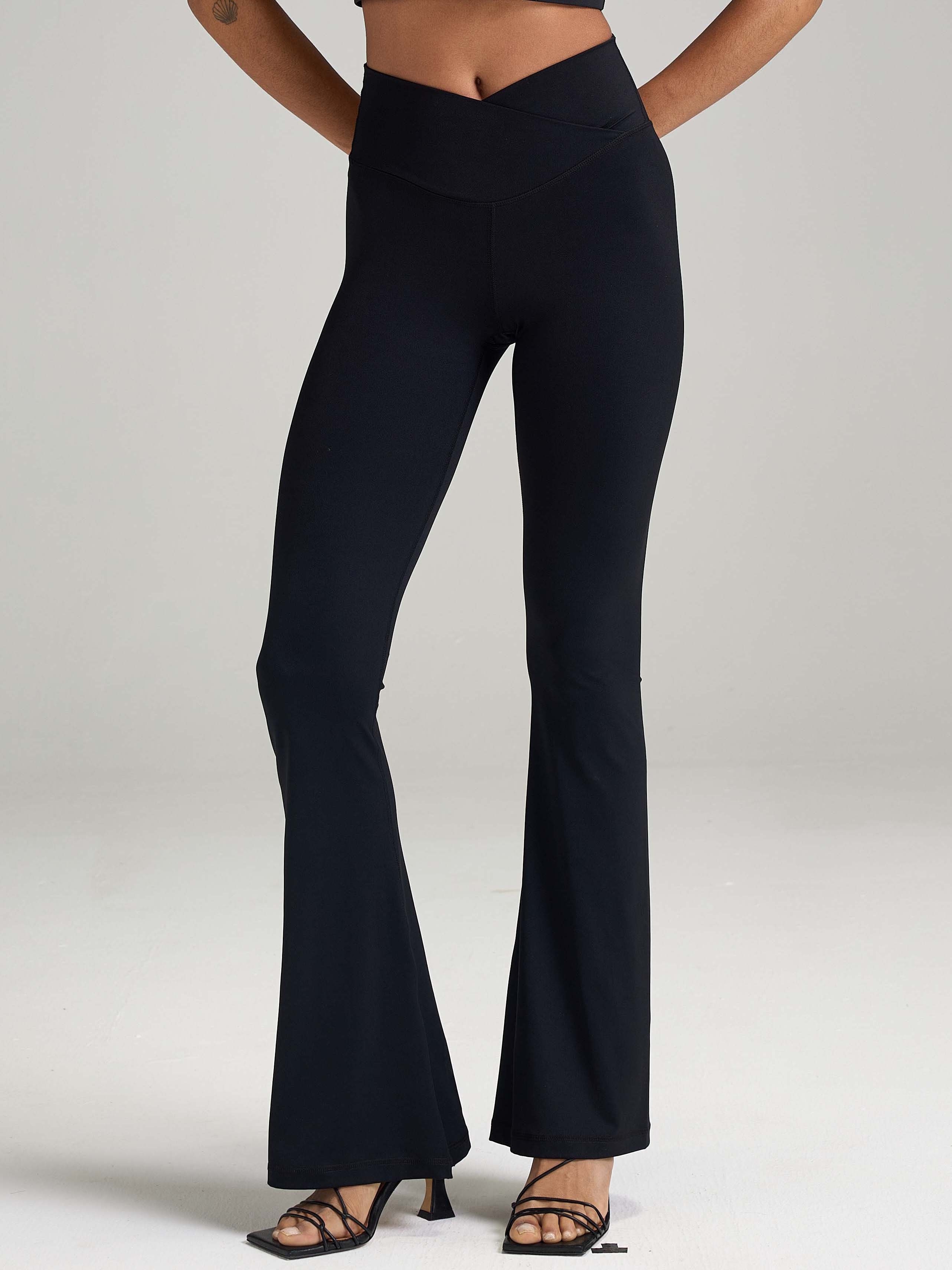 High-Waist Stretch Flare Pants - Sleek Look & Comfort Fit - Versatile for Casual Occasions